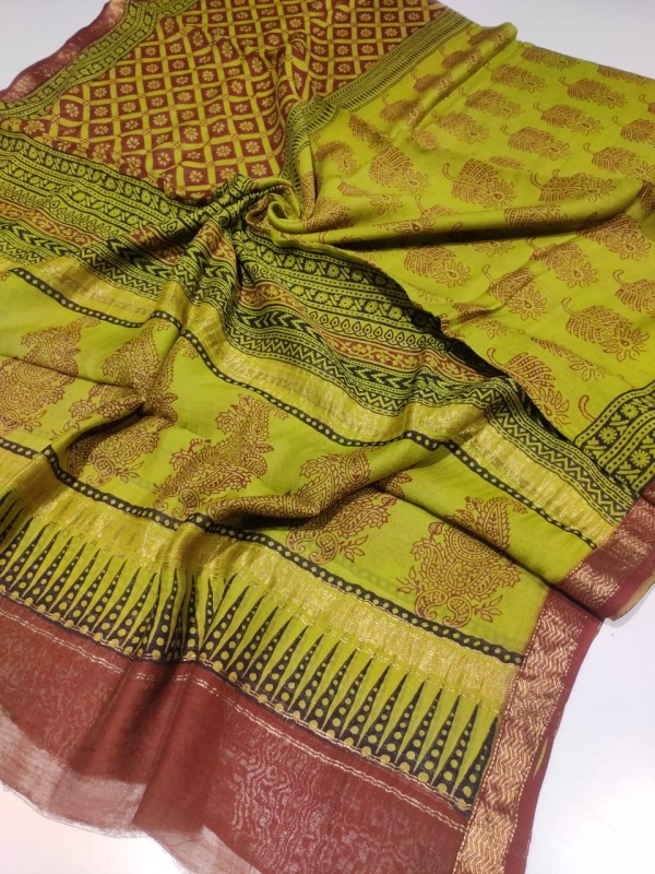 Maheshwari Handwoven Silk Cotton Bagh Print Dupattas