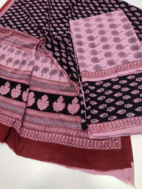 Handpicked Bagh Print Cotton Suits with Bottom with fine quality Cotton