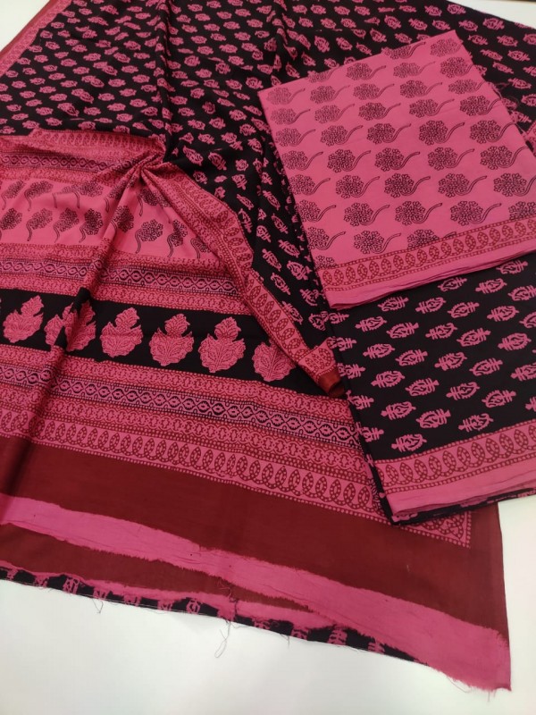 Handpicked Bagh Print Cotton Suits with Bottom with fine quality Cotton