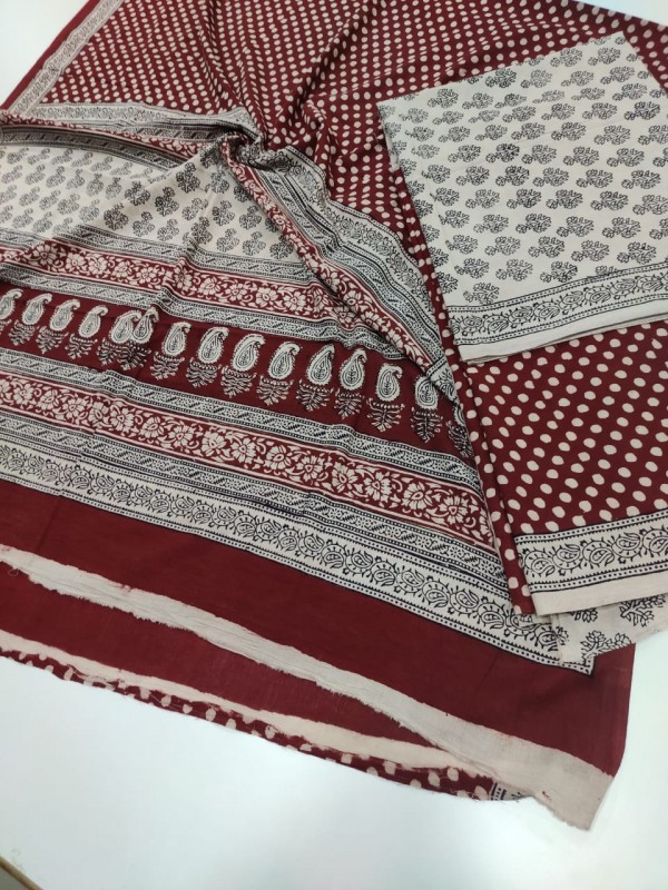 Handpicked Bagh Print Cotton Suits with Bottom with fine quality Cotton