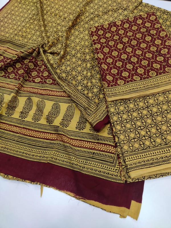 Handpicked Bagh Print Cotton Suits with Bottom with fine quality Cotton