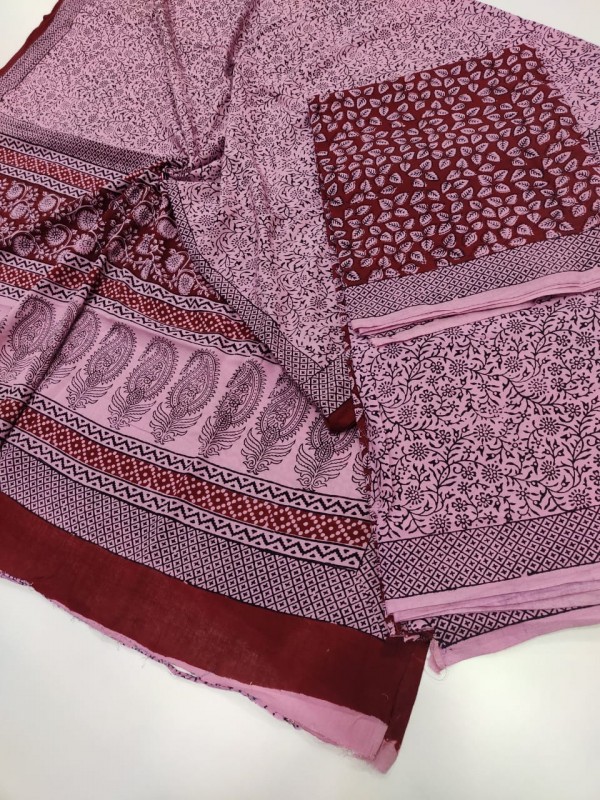 Handpicked Bagh Print Cotton Suits with Bottom with fine quality Cotton