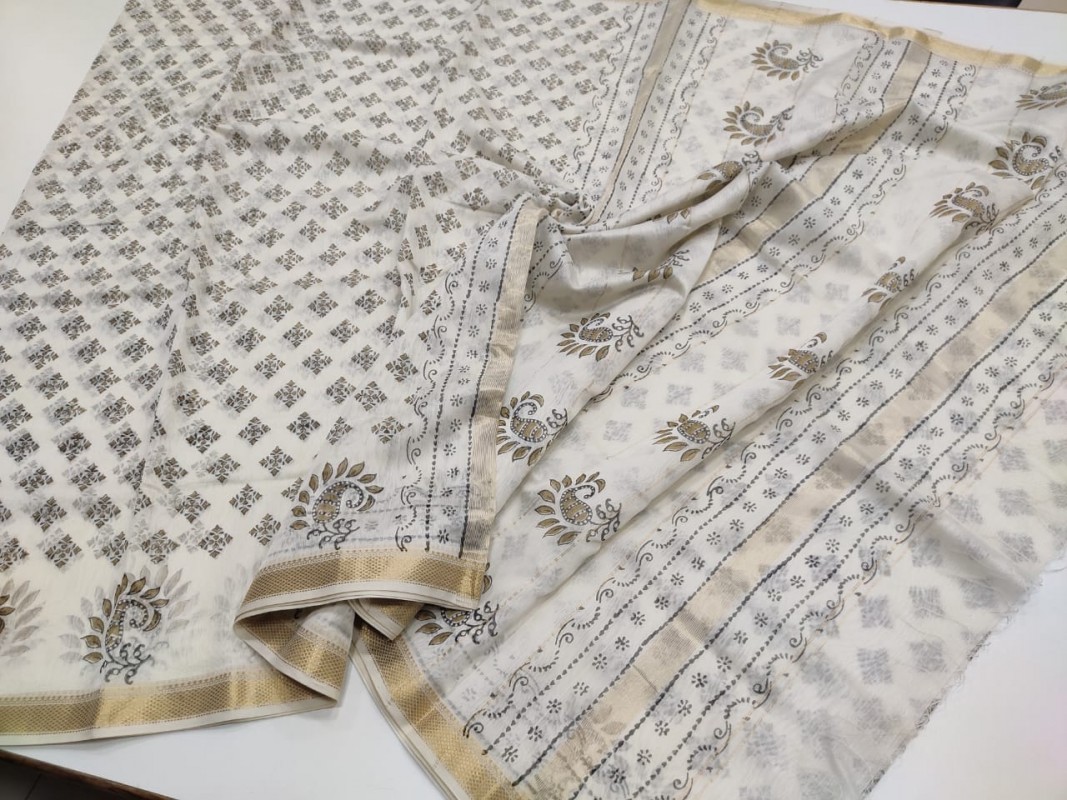 Maheshwari Handwoven Silk Cotton Handblock Printed Maheshwari Sarees